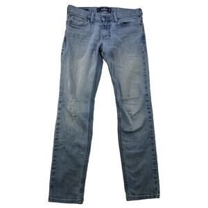 Mens Hollister Skinny Epic Flex Jeans Size 29x30 Blue Denim Cotton Blend Logo